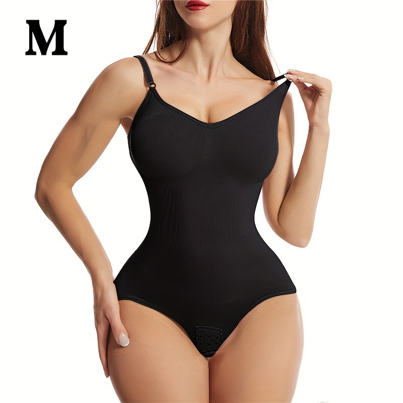 1 dona Ayollar uchun Yuqori Elastiklik Shapewear Bodysuit, Orqa qismi ochiq, Qorin nazorati, Elastik son ko'tarish, To'liq ko'krak siqilishi, Poliamid va Spandex mato, Moslashuvchan kamarlar, Katta o'lcham, Yengsiz
