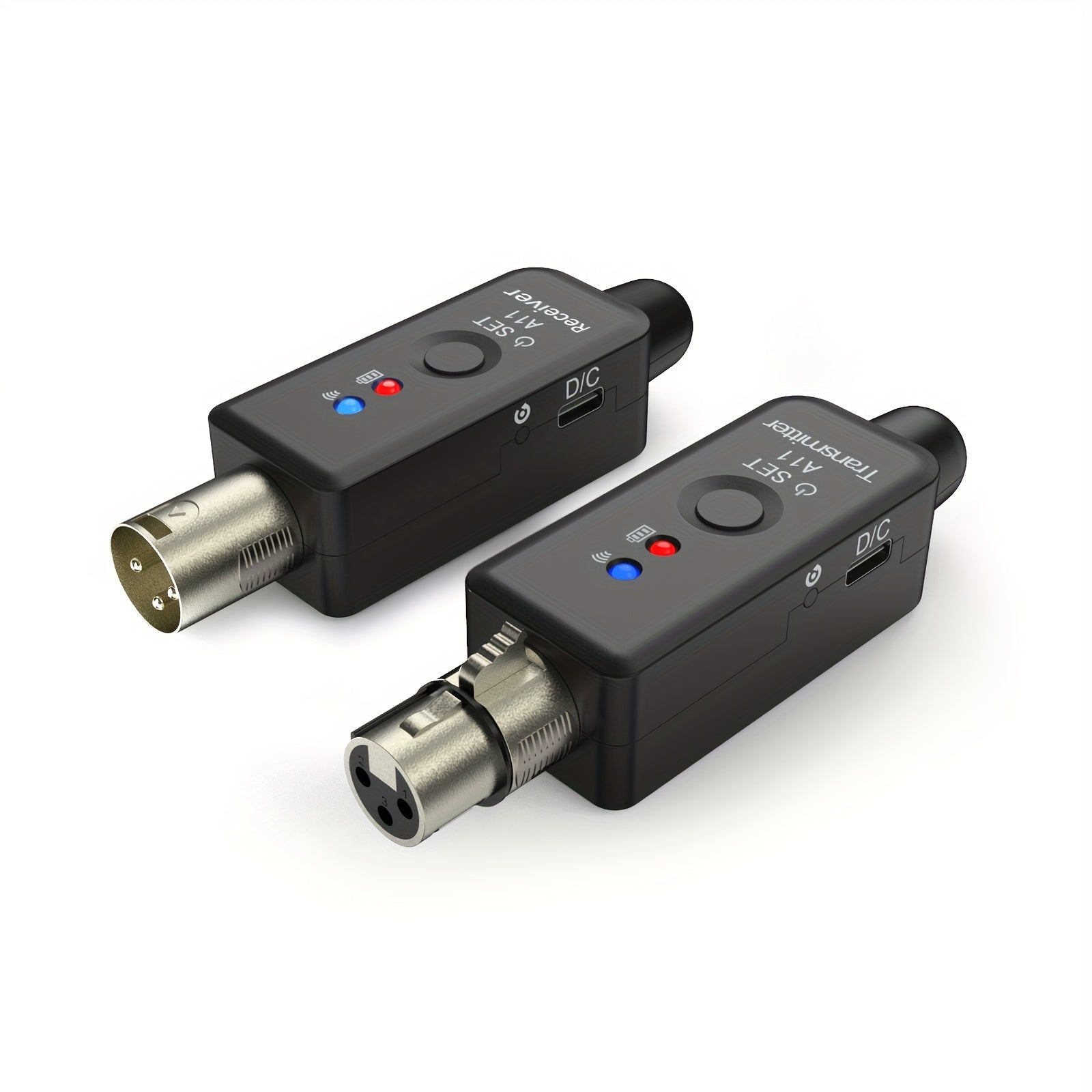 Wireless Microphone System 2.4GHz with XLR Adapter USB Rechargeable for Audio Mixing