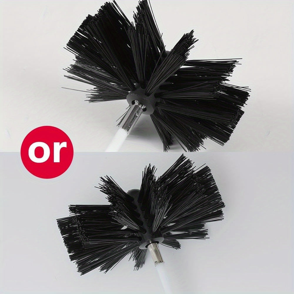 Chimney Sweep Brush Kit with Flexible Rods and Rotatable Head for Dryer Vents