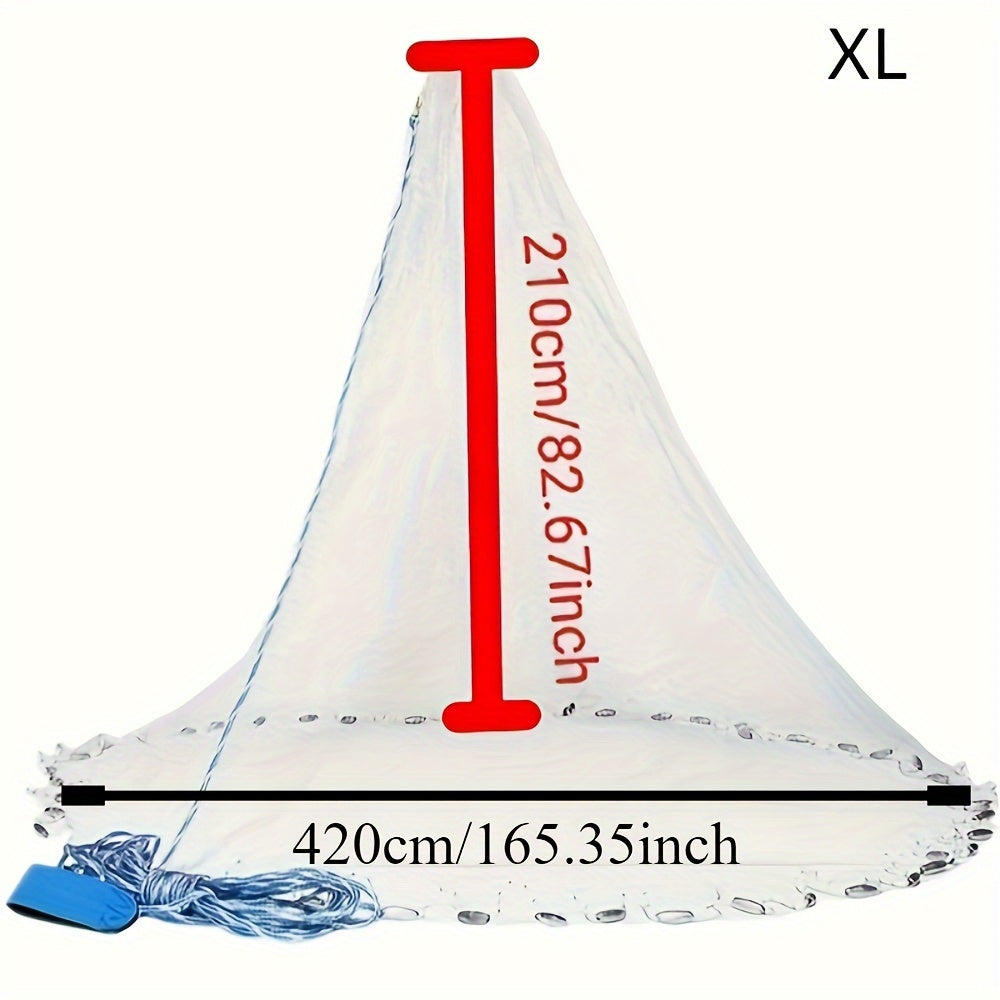 White Nylon Cast Net for All Fish Species Durable Fishing Net