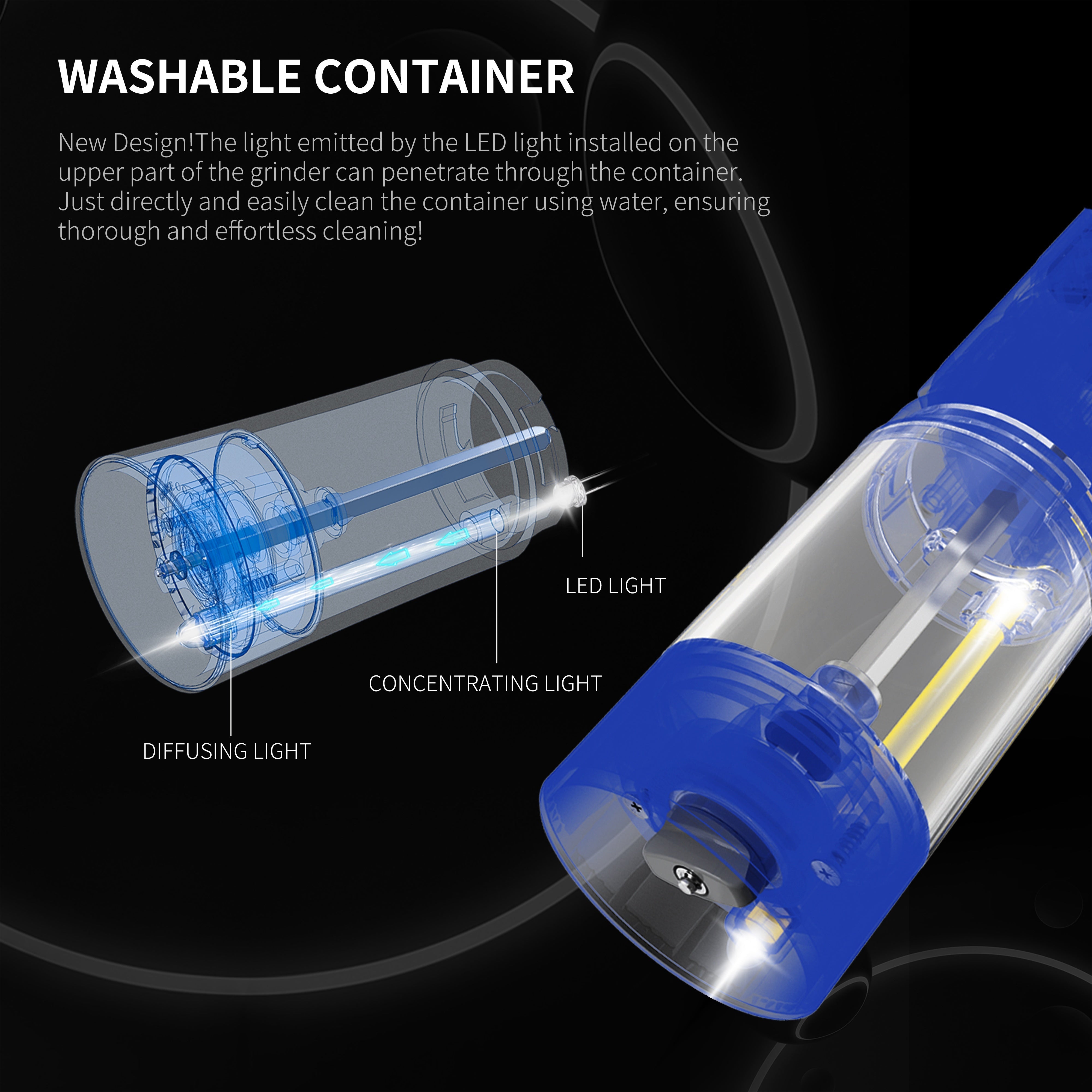 HUAMIDARY Elektr salt va murch maydalagich to'plami - sozlanadigan qattiqlik, USB bilan qayta zaryadlanadigan zanglamaydigan po'latdan yasalgan tegirmon