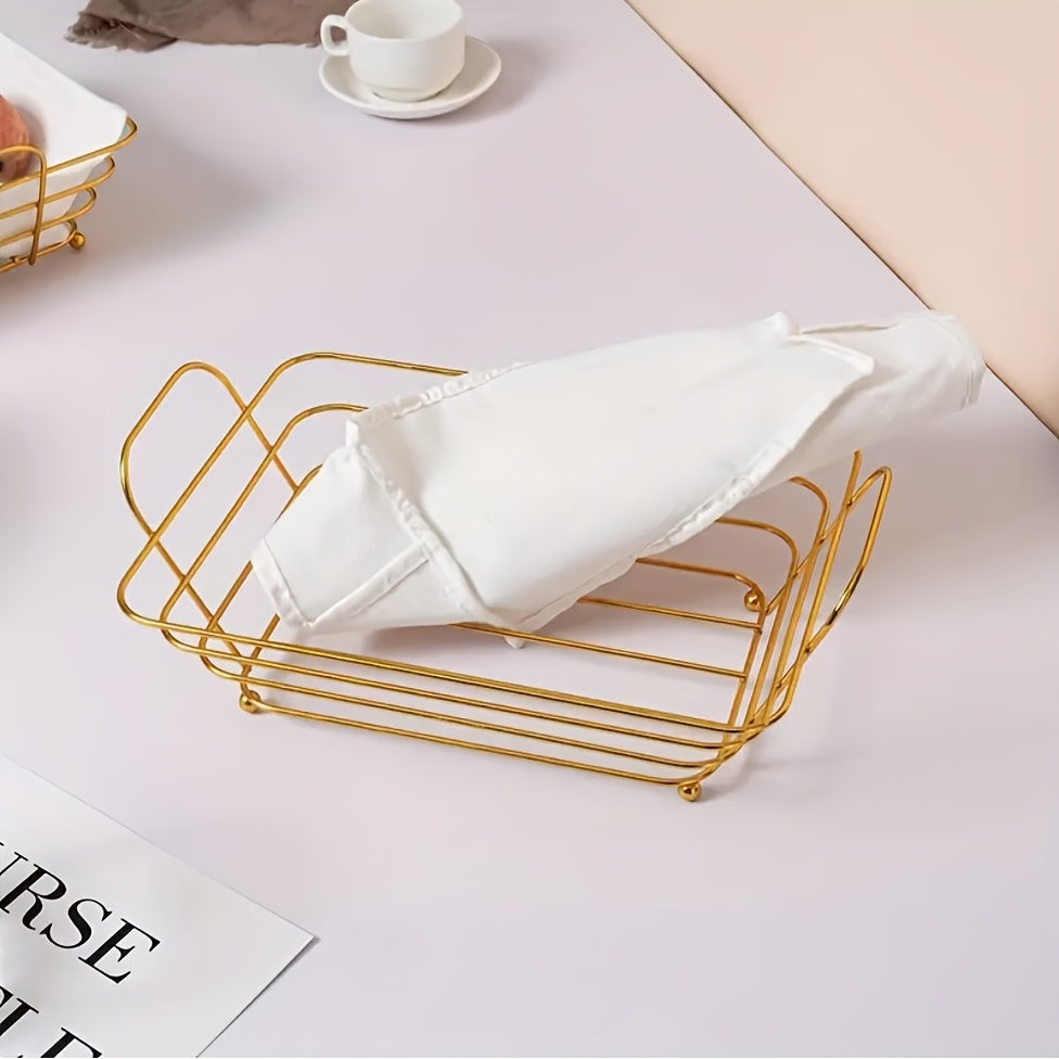 Iron Bread Basket for Storage and Organization of Fruits Snacks and More in Kitchen Bedroom Living Room Office