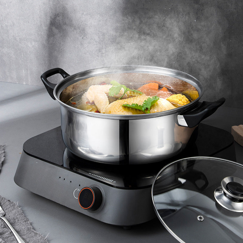 Набор посуды из нержавеющей стали из 12 предметов с антипригарным покрытием, чайник, совместим со всеми плитами