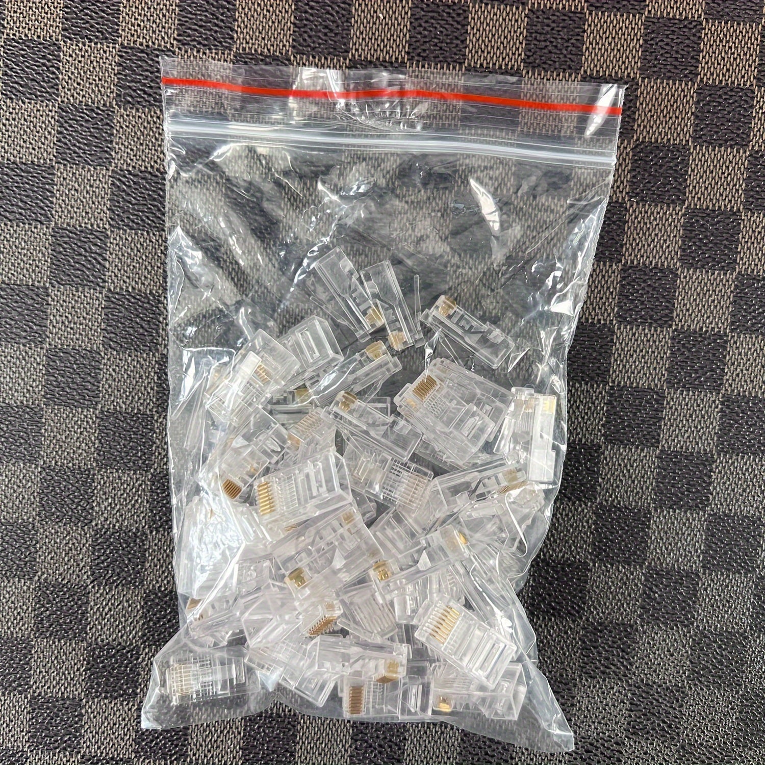 50 Pack RJ45 Connectors for Cat5 Cat5E Ethernet Cables 8P8C Modular Plug