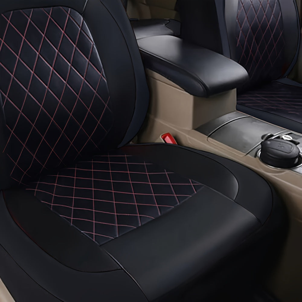 Waterproof PVC Quilted Leather Car Seat Covers Universal Fit All Seasons