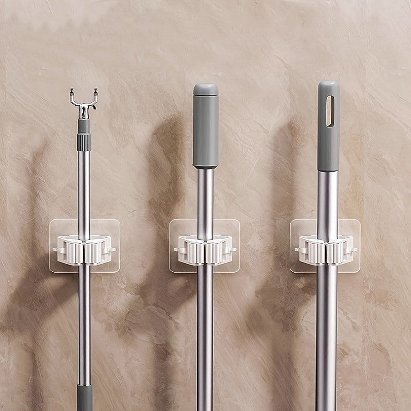 Organizador de herramientas de limpieza de plástico para colgar en la pared, sin taladro, almacenamiento para baño y cocina