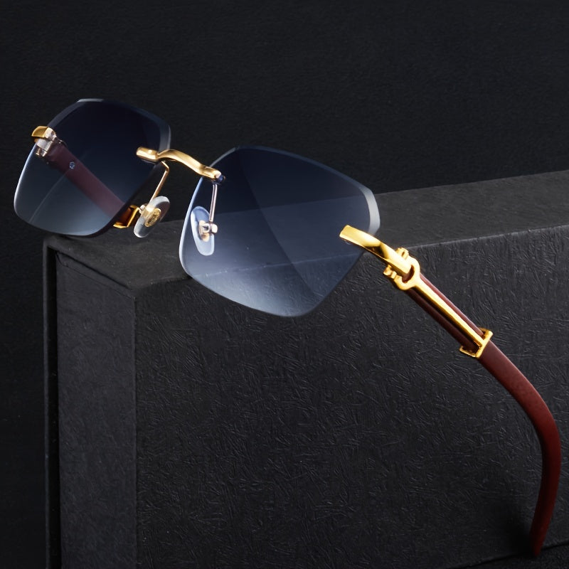 Men's Square Frameless PC Lens Fashion Sunglasses for Men