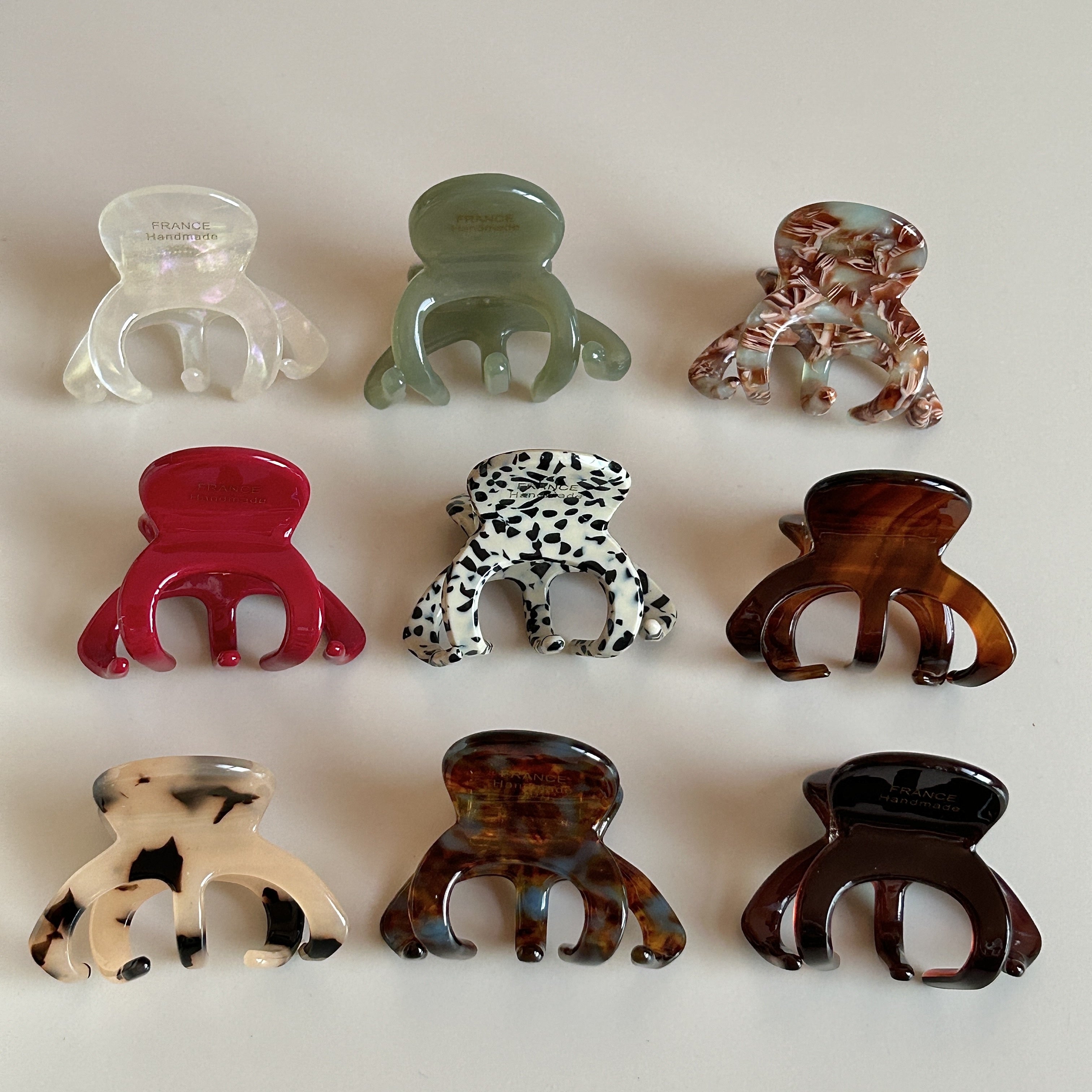 3pcs Acetate Hair Clips for Women Daily Use High Ponytail Holders Collapsible