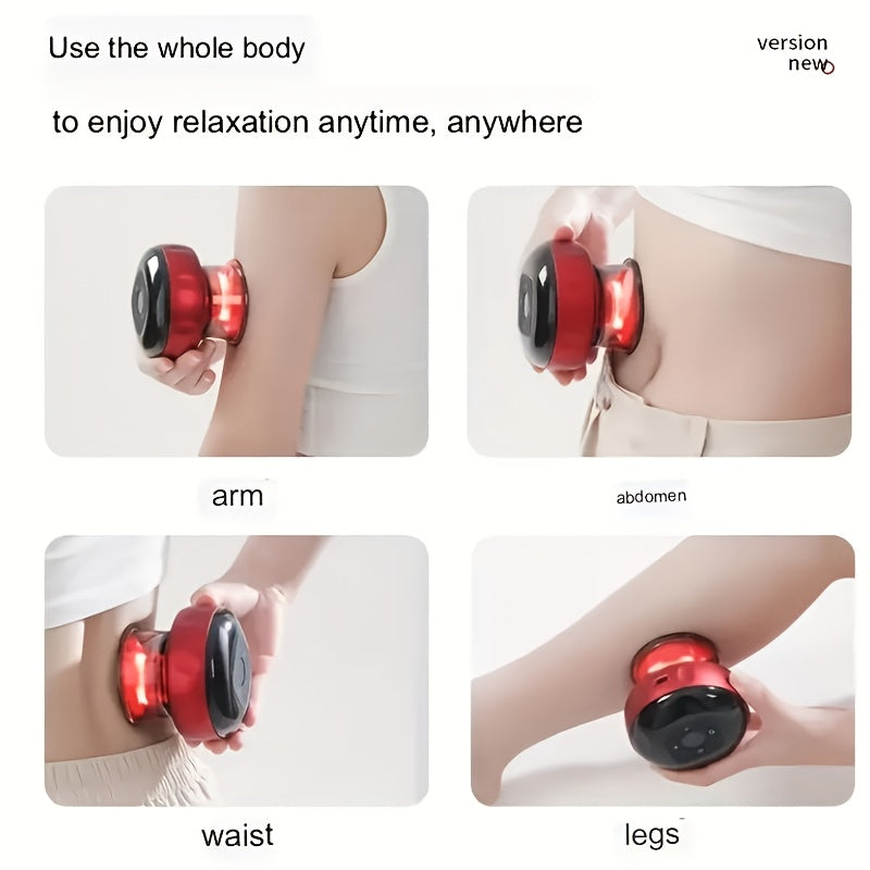 Masajeador eléctrico de cuerpo completo con 12 velocidades ajustables, luces LED, recargable por USB