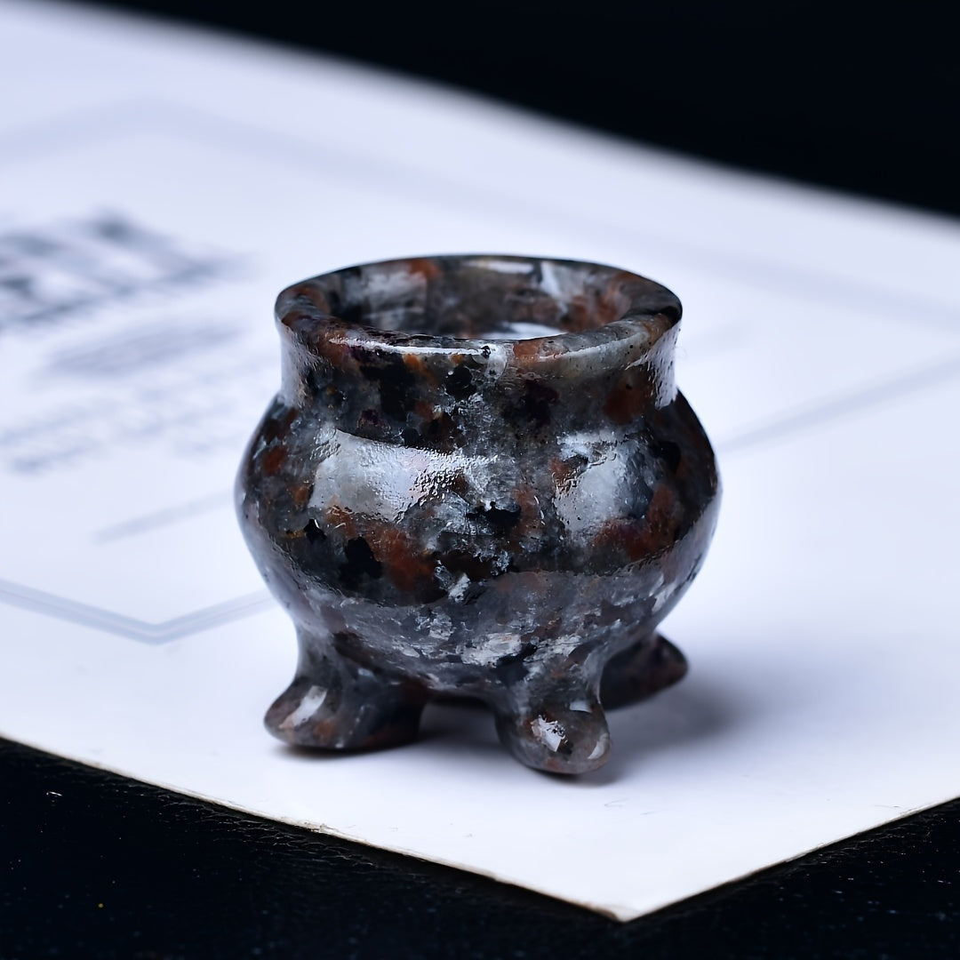 Animal Stone Carving Censer Pocket Gift Moonstone 3cm