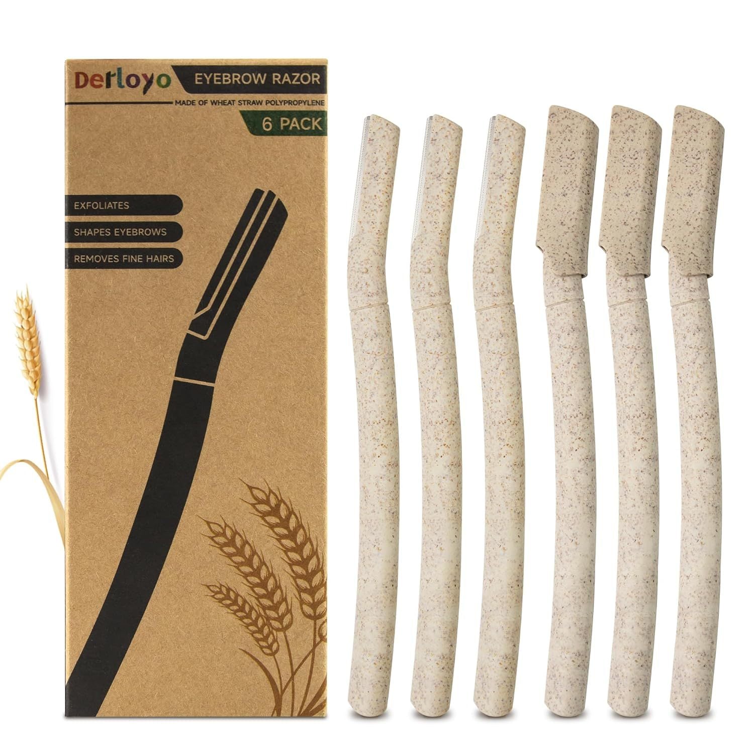 Rasuradoras de cejas, herramienta para depilación facial y exfoliación, paquete de 6