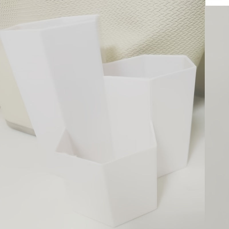 Ofis jihozlari uchun saqlash uchun sozlanadigan bo'linmalarga ega bo'lgan portativ 3-in-1 plastik qalam ushlagich, rang-barang shirinlik dizayni