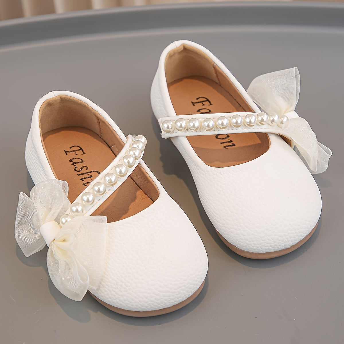 Zapatos Mary Jane para niñas con lazo de perla para fiestas, bodas, primavera y verano, ligeros y transpirables