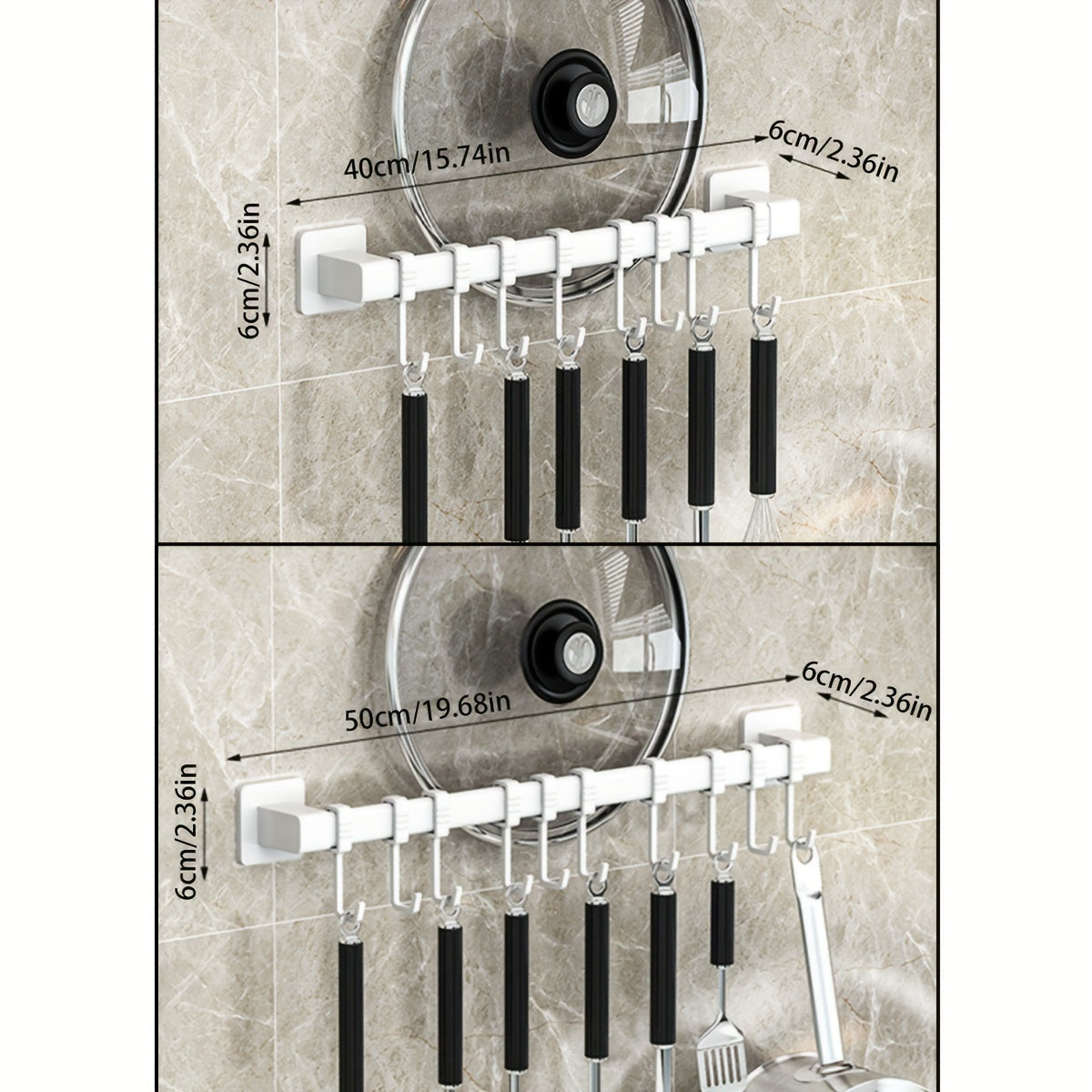 Wall-Mounted Kitchen Organizer with Spatula Hook for Utensils and Bathroom Essentials