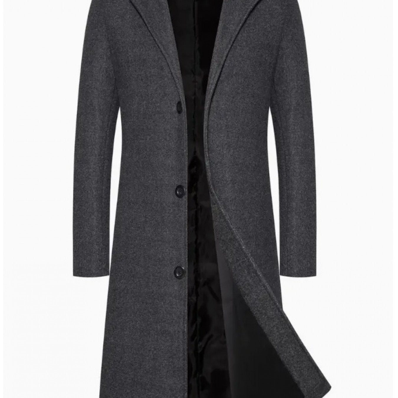 Erkaklar uchun och kulrang o'rta uzunlikdagi trenchcoat, tasodifiy turdagi turli xil yenglar, tugmachali uslub, 100% polyesterdan tayyorlangan. Kuz va qish uchun ideal, odatiy moslik.