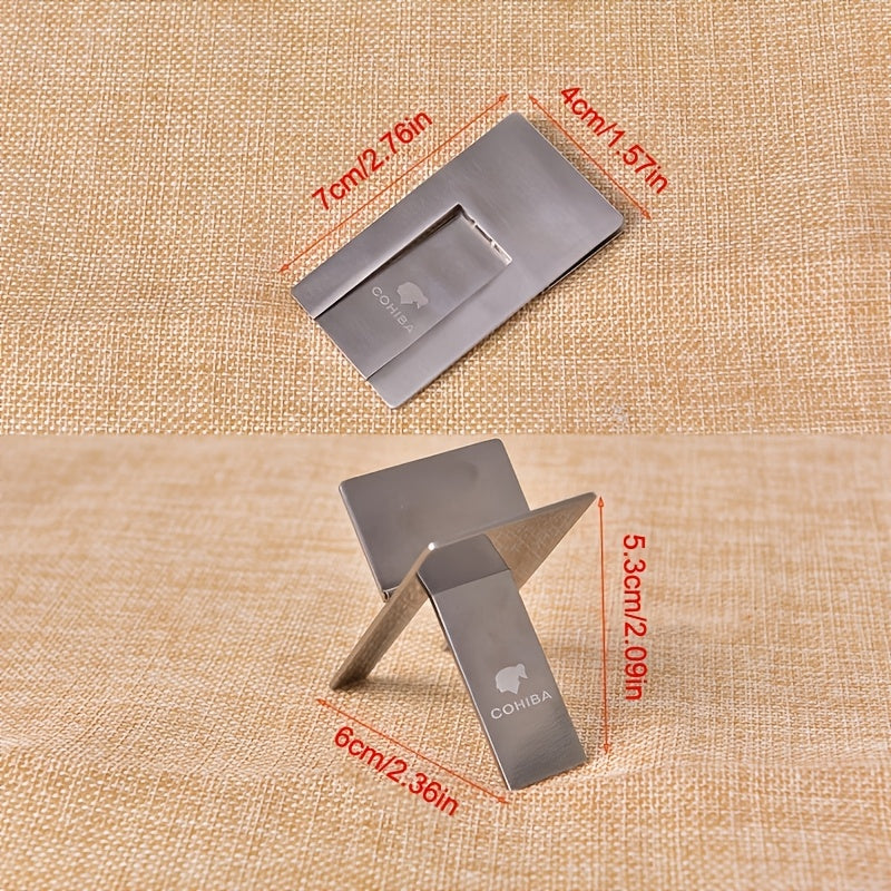 Unisex zanglamaydigan po'latdan yasalgan portativ buklamali sigar tutgichi 1ta