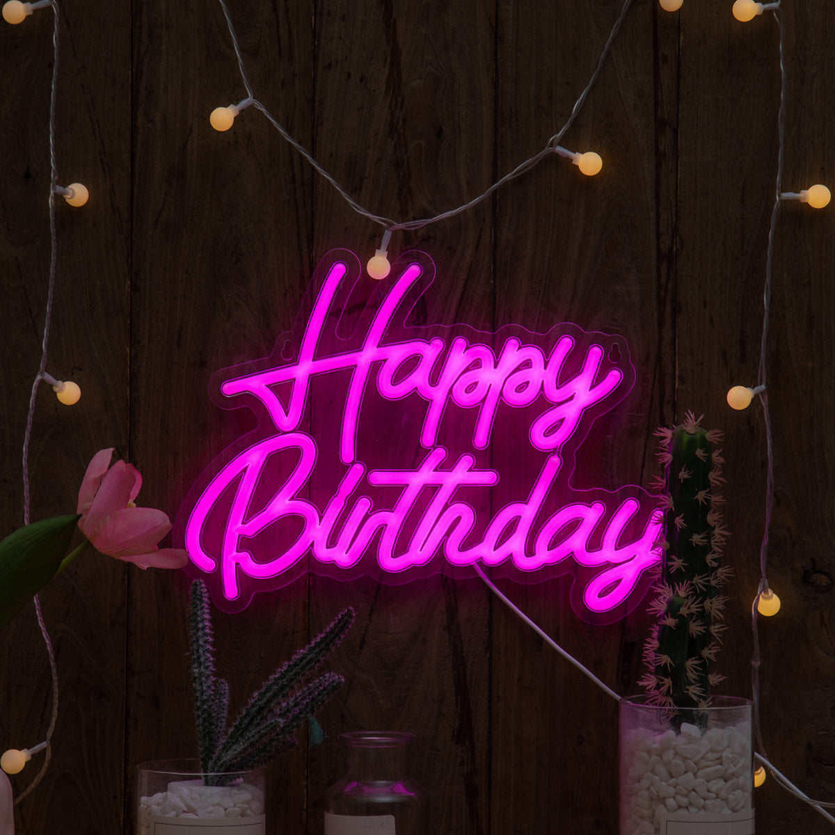 Neon Sign USB-Powered Wall Light for Birthday Party Decor