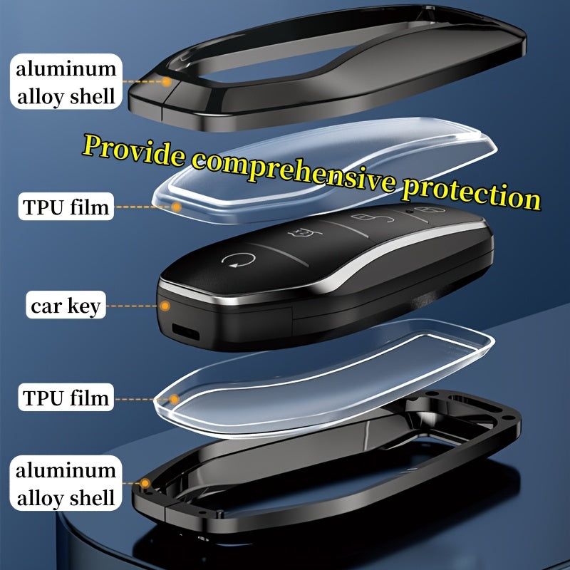 Car Key Case Aluminum Alloy Lightweight Seamless Fit for Qin Plus Song Plus Tang DMI Han Yuan