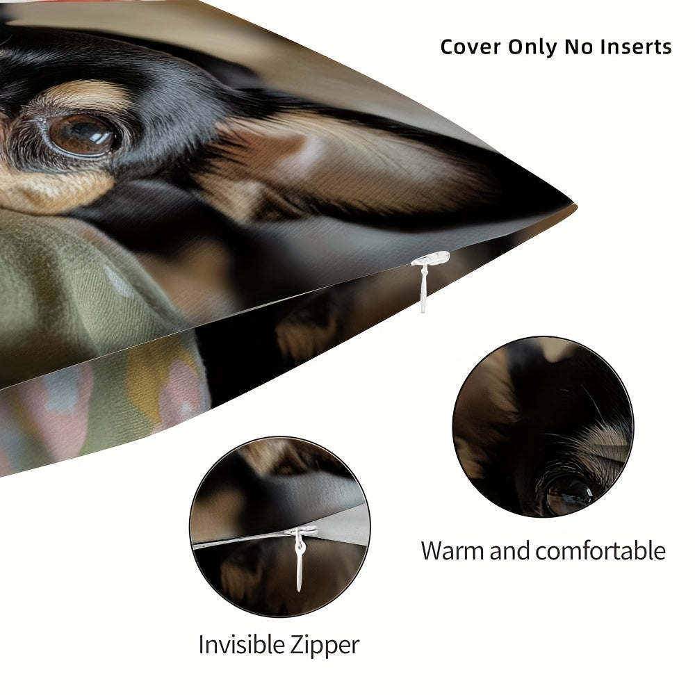 Chihuahua Print Throw Pillow Cover Reversible Polyester Decorative Cushion for Sofa Bed Car