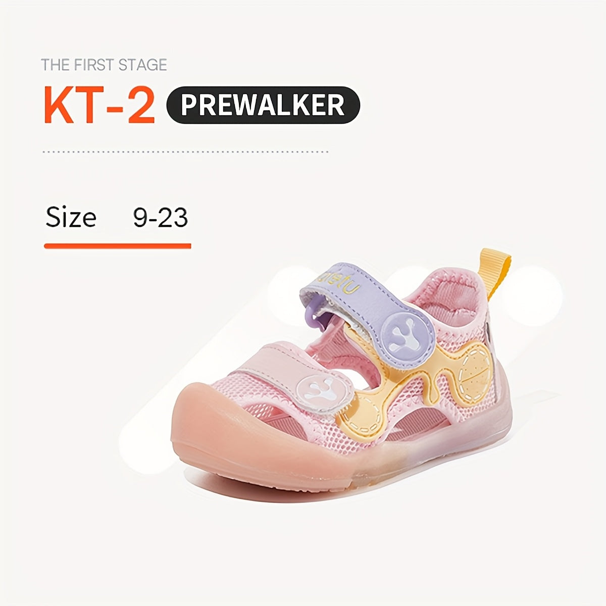 Bolalar uchun yengil, sirpanmaydigan taglikka ega va ichki va tashqi o'yinlar uchun nafas oladigan to'r dizayni bilan mo'ylovga qarshi sandallar.