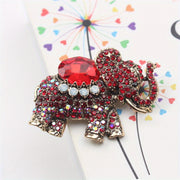 Elephant Brooch Rhinestones Enamel Crystal Jewelry for Women Gift