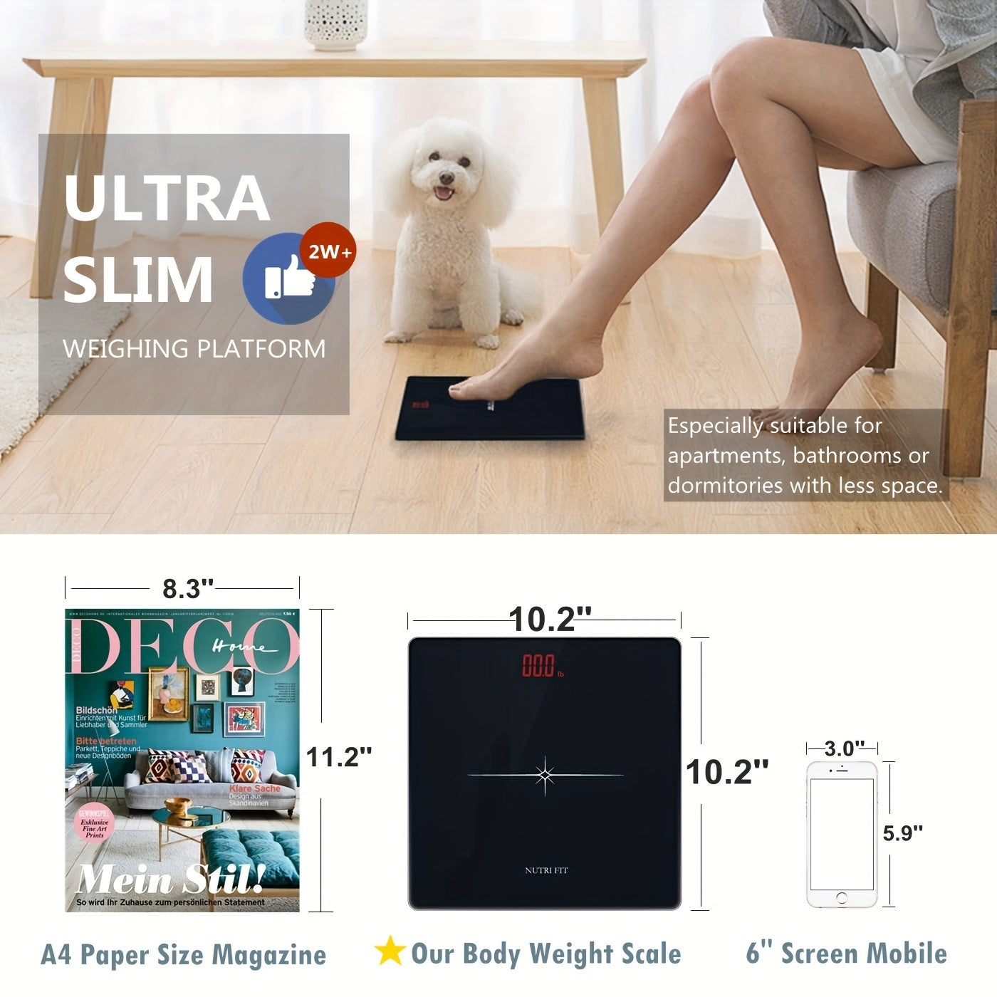 Цифровые весы для измерения веса тела с высокой нагрузкой, светодиодный дисплей, технология ступеньки, черный