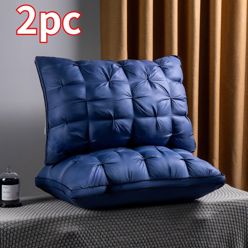 Soft Knit Massage Neck Pillow Set Adjustable Ergonomic Support Removable Cover