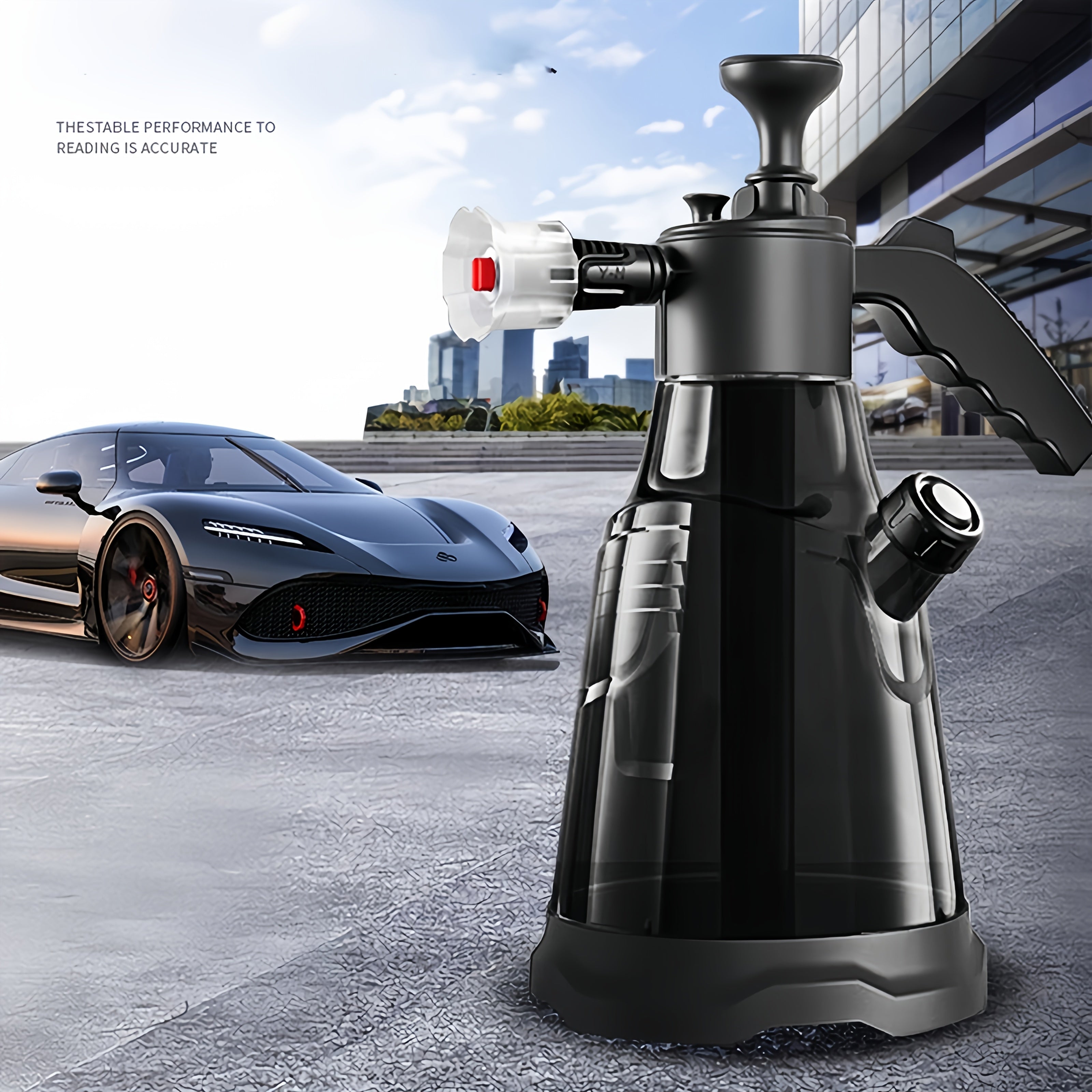 2.3L High Pressure Garden Sprayer with Foam and Water Spray Heads Handheld Car Wash Watering Can