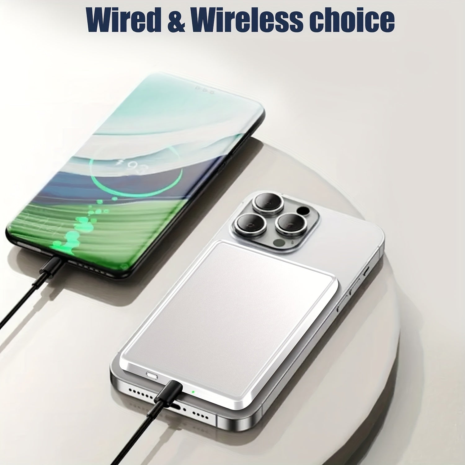 5000mAh Magnetic Wireless Power Bank with USB-C Fast Charging for Apple Devices