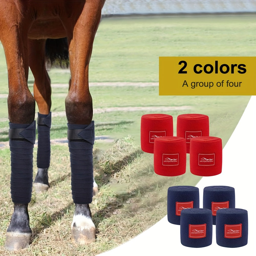 Horse Leg Bandages 4 Pack Breathable Fleece Support for Legs