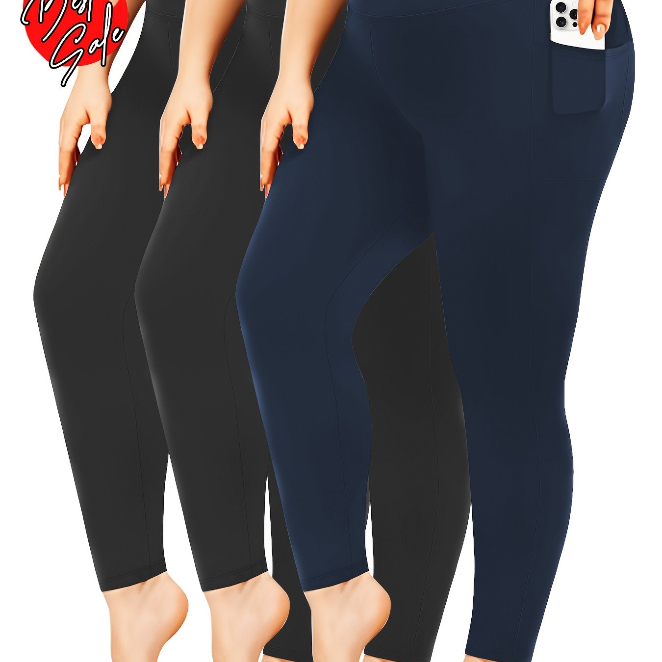 Plus Size Women’s Leggings High Waist Tummy Control Soft Yoga Pants for Workout