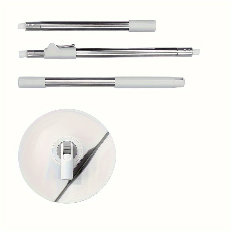 Универсальный набор для уборки дома: складное ведро для швабры серого и белого цвета с выдвижной ручкой, 360° вращающаяся головка, два водных отсека и 2 насадки - идеально подходит для уборки любых полов.