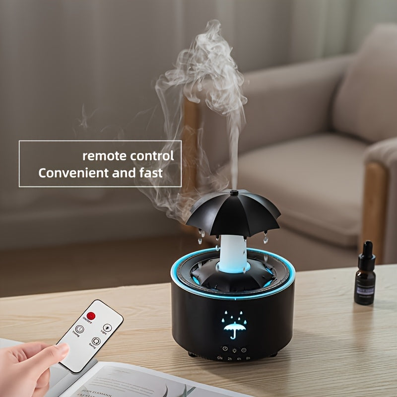 Rotating Raindrop Ultrasonic Humidifier with Colorful LED Night Light