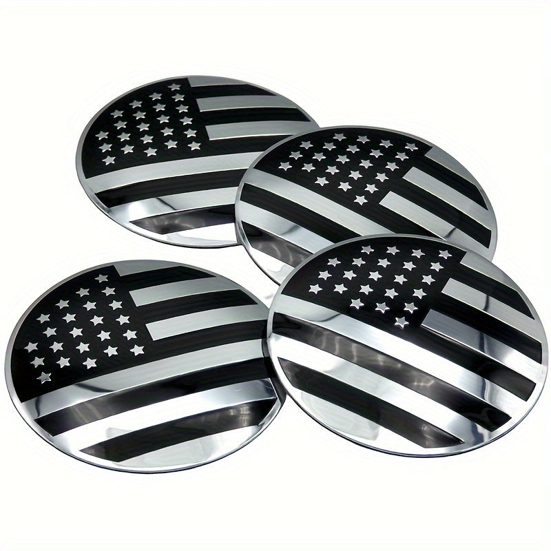 4pcs American Flag Wheel Center Cap Decals Emblems Stickers 2.2 in for Car SUV Truck