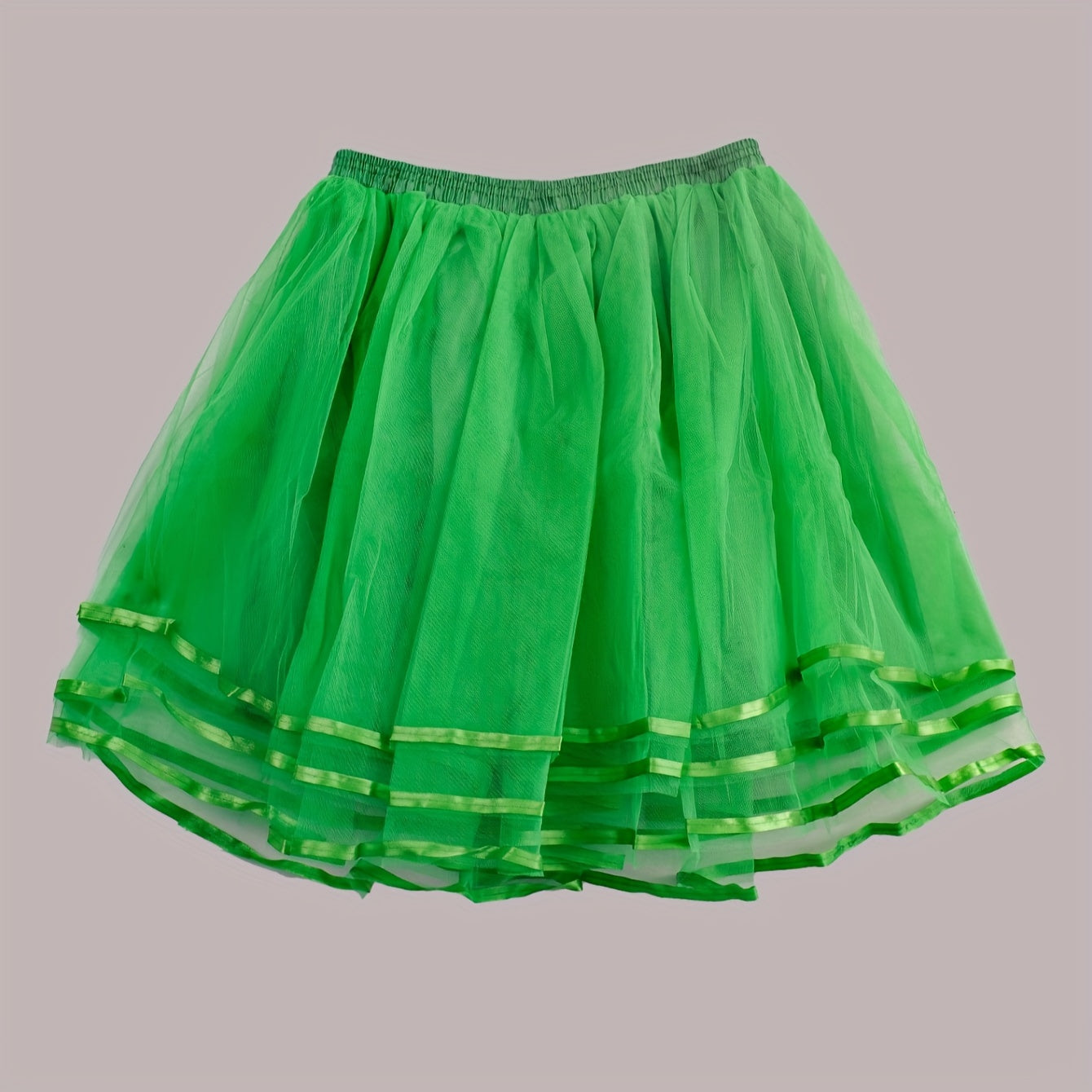 Women's Tulle Skirt with Ribbon Detail in Mesh Fabric for Weddings and Formal Wear