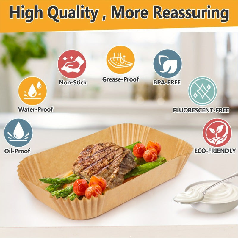 Non-Stick Disposable Air Fryer Mats Pack of 50 100 or 200 Square Waterproof