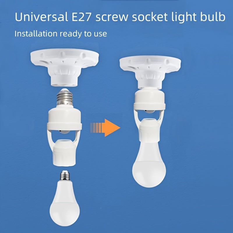 E27 Motion Sensor Light Bulb Holder Indoor Hardwired AC 85-265V No Battery