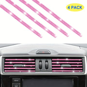 Women Bling Car Air Vent Trim Rhinestone Interior Decoration 4Pcs
