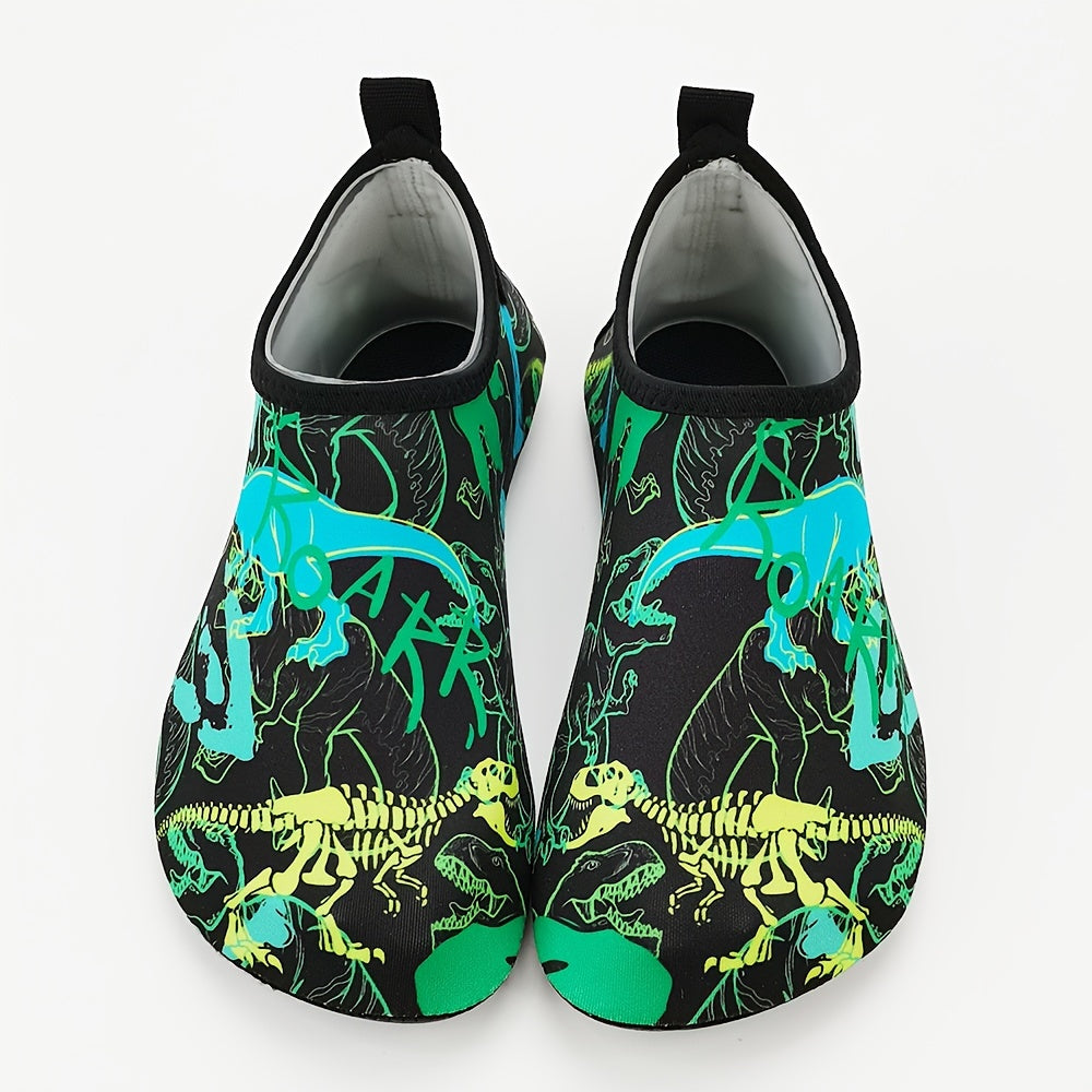 Toddler Boys Water Shoes Dinosaur Beach Sandals Lightweight Summer Swim Surfing Black Blue