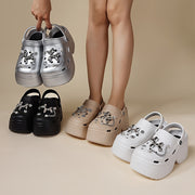 Women's Summer Slides Lightweight Sequin Pearl Platform Sandals