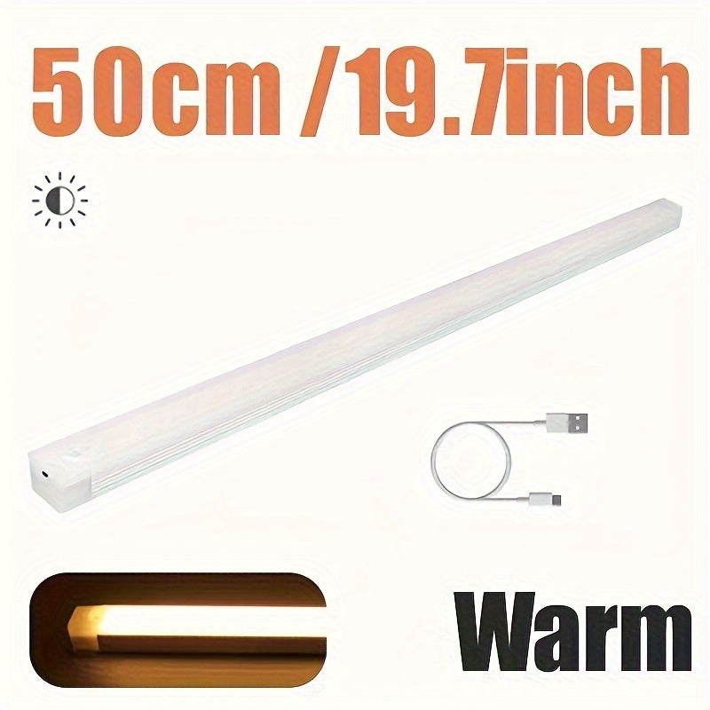 Rechargeable Magnetic LED Night Light with Motion Sensor for Kitchen Cabinets Hallways and Stairs