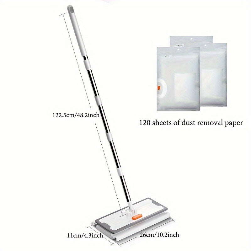 Adjustable Electrostatic Dust Mop for Hard Floors with Rotatable Handle