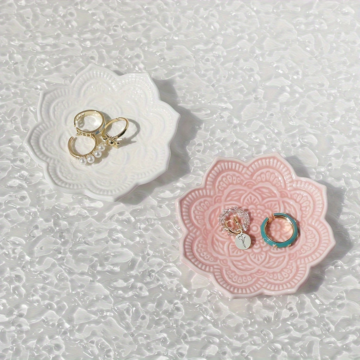 Подставка для украшений Мандала, цветочная тарелка для серег, ожерелий, браслетов, домашний декор