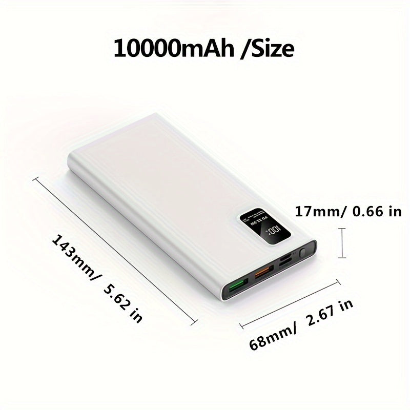 30000mAh Quvvat Banki Tez USB Type-C Zaryadlash LED Ko'rsatuv Universal Moslik iPhone Samsung Android uchun