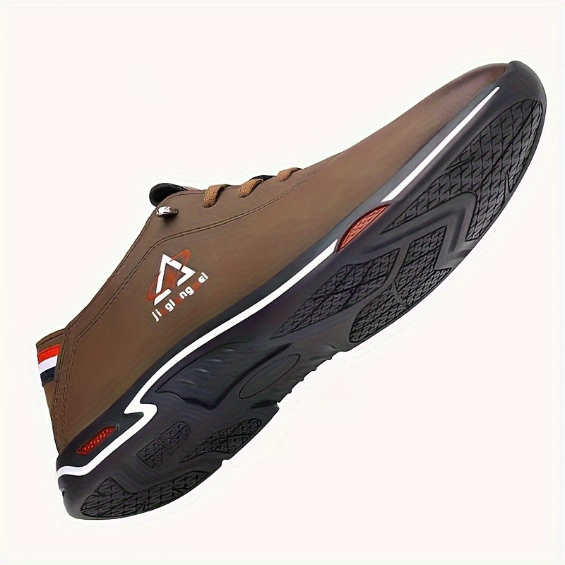 Zapatillas casuales slip-on para hombre, transpirable, de cuero sintético, suela de goma, para todas las estaciones