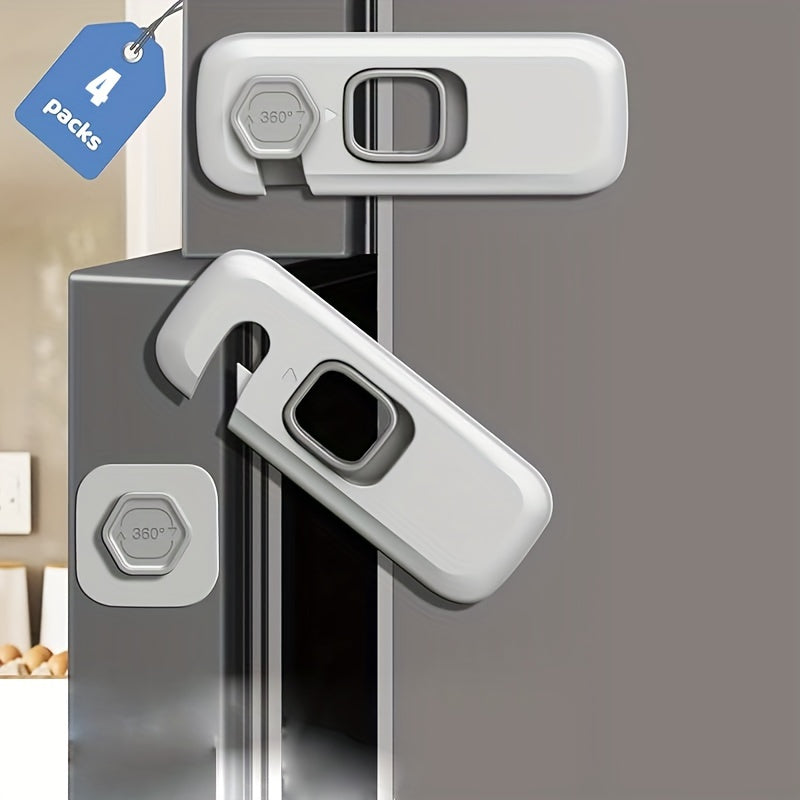 Child Safety Locks Set of 4 for Fridge Oven and Cabinets Durable ABS Lead-Free Easy Install