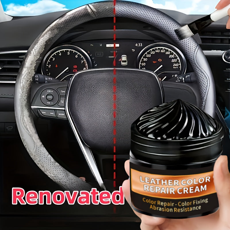 Leather Restorer Cream for Steering Wheels and Seats Black Scratch Repair Paste