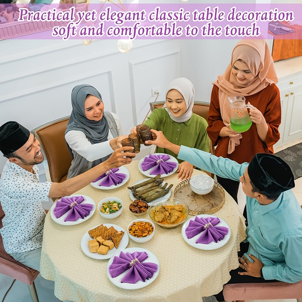 12-Pack Cast Iron Napkin Rings with Bismillah Design for Ramadan Weddings Parties