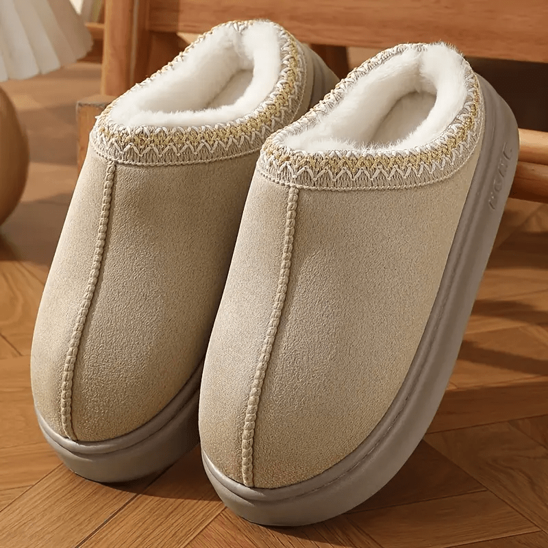 Women Cozy Plush Slippers Soft Indoor Shoes with EVA Sole, 4 Colors