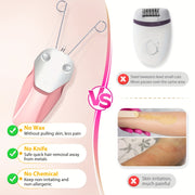 Facial Hair Remover USB Rechargeable Electric Trimmer for Women Neck Chin Lips Arms Legs Hair Removal Device